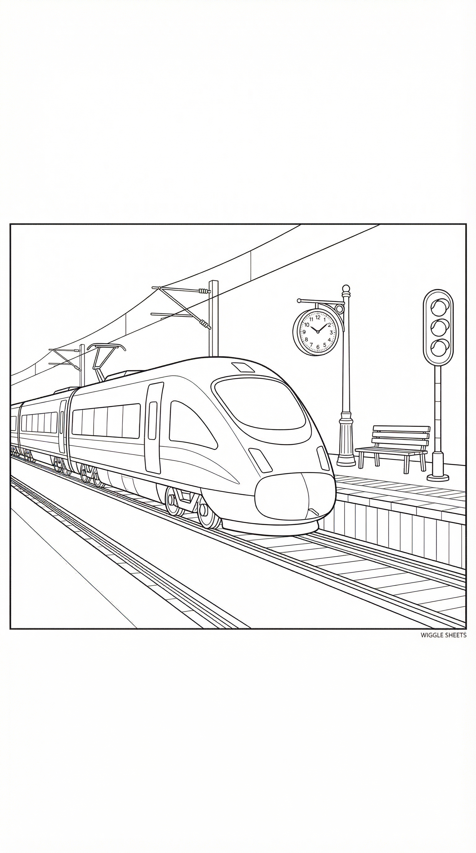 Electric Train Station Coloring Page